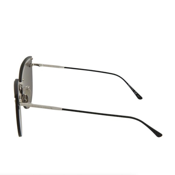 Bottega Veneta Women\'s Black Cat Eye Metal Sunglasses!
